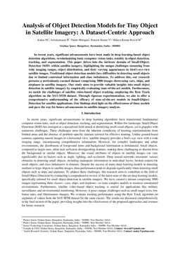 Analysis of Object Detection Models for Tiny Object in Satellite
  Imagery: A Dataset-Centric Approach