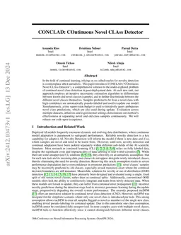 CONCLAD: COntinuous Novel CLAss Detector