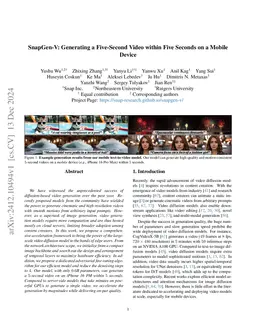 SnapGen-V: Generating a Five-Second Video within Five Seconds on a Mobile Device