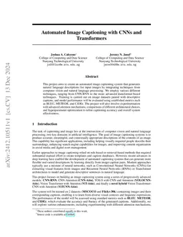 Automated Image Captioning with CNNs and Transformers