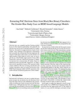 Extracting PAC Decision Trees from Black Box Binary Classifiers: The Gender Bias Case Study on BERT-based Language Models