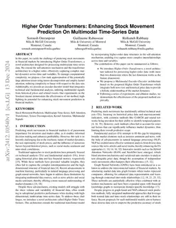 Higher Order Transformers: Enhancing Stock Movement Prediction On
  Multimodal Time-Series Data