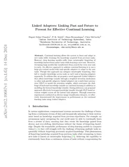 Linked Adapters: Linking Past and Future to Present for Effective
  Continual Learning