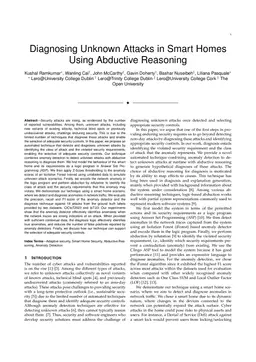 Diagnosing Unknown Attacks in Smart Homes Using Abductive Reasoning