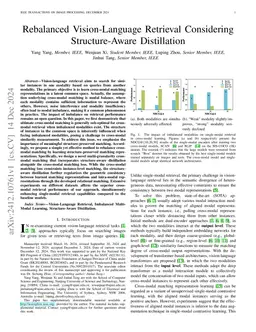 Rebalanced Vision-Language Retrieval Considering Structure-Aware
  Distillation