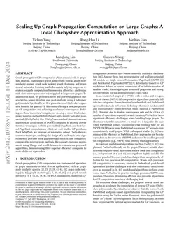 Scaling Up Graph Propagation Computation on Large Graphs: A Local
  Chebyshev Approximation Approach