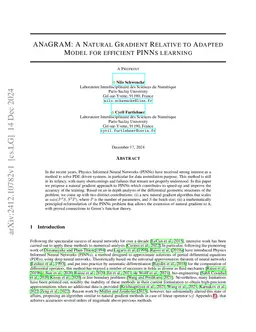 ANaGRAM: A Natural Gradient Relative to Adapted Model for efficient PINNs learning