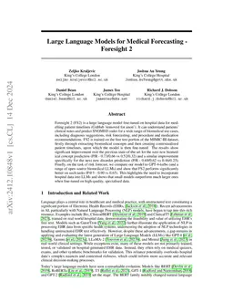 Large Language Models for Medical Forecasting -- Foresight 2
