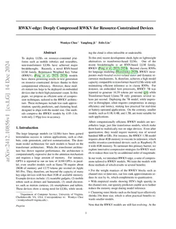 RWKV-edge: Deeply Compressed RWKV for Resource-Constrained Devices