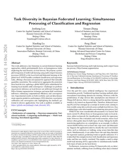 Task Diversity in Bayesian Federated Learning: Simultaneous Processing
  of Classification and Regression