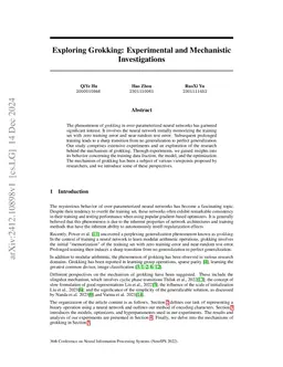 Exploring Grokking: Experimental and Mechanistic Investigations