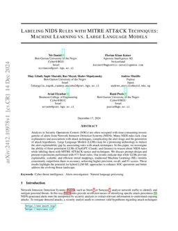 Labeling NIDS Rules with MITRE ATT&CK Techniques: Machine Learning vs.
  Large Language Models