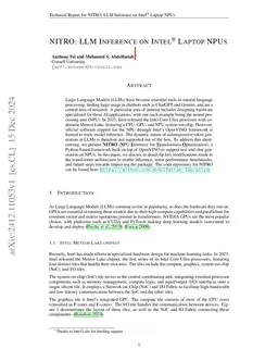 NITRO: LLM Inference on Intel Laptop NPUs