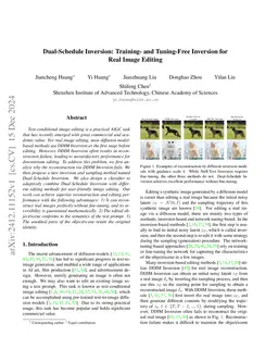 Dual-Schedule Inversion: Training- and Tuning-Free Inversion for Real
  Image Editing