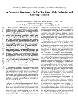 A Progressive Transformer for Unifying Binary Code Embedding and
  Knowledge Transfer