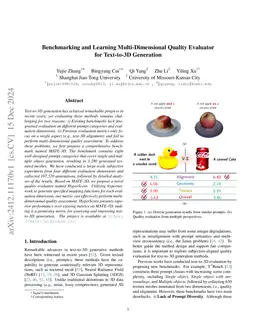 Benchmarking and Learning Multi-Dimensional Quality Evaluator for Text-to-3D Generation
