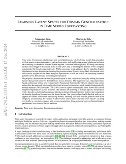 Learning Latent Spaces for Domain Generalization in Time Series
  Forecasting