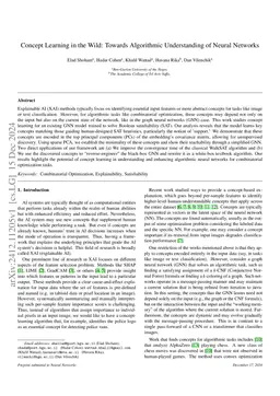 Concept Learning in the Wild: Towards Algorithmic Understanding of
  Neural Networks