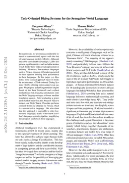 Task-Oriented Dialog Systems for the Senegalese Wolof Language
