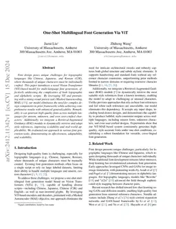 One-Shot Multilingual Font Generation Via ViT