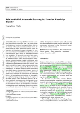 Relation-Guided Adversarial Learning for Data-free Knowledge Transfer