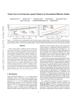 Nearly Zero-Cost Protection Against Mimicry by Personalized Diffusion Models