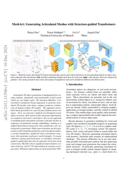 MeshArt: Generating Articulated Meshes with Structure-Guided Transformers