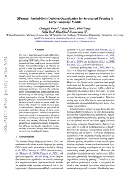 QPruner: Probabilistic Decision Quantization for Structured Pruning in
  Large Language Models