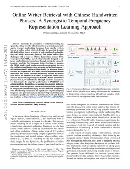 Online Writer Retrieval with Chinese Handwritten Phrases: A Synergistic Temporal-Frequency Representation Learning Approach