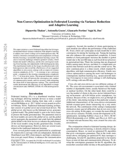 Non-Convex Optimization in Federated Learning via Variance Reduction and
  Adaptive Learning