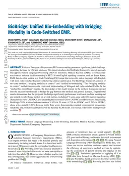BioBridge: Unified Bio-Embedding with Bridging Modality in Code-Switched
  EMR