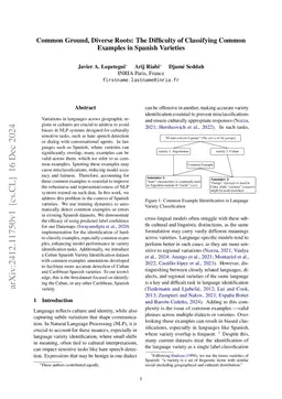 Common Ground, Diverse Roots: The Difficulty of Classifying Common
  Examples in Spanish Varieties