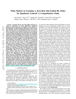 What Matters in Learning A Zero-Shot Sim-to-Real RL Policy for Quadrotor Control? A Comprehensive Study