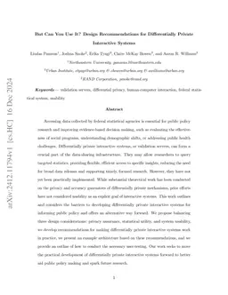 But Can You Use It? Design Recommendations for Differentially Private
  Interactive Systems