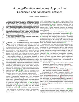 A Long-Duration Autonomy Approach to Connected and Automated Vehicles