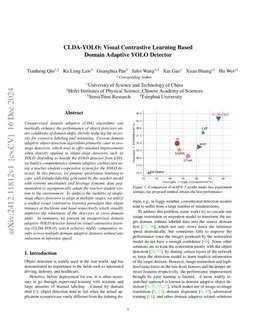 CLDA-YOLO: Visual Contrastive Learning Based Domain Adaptive YOLO
  Detector