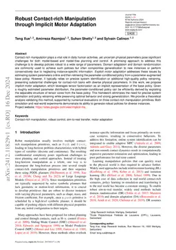 Robust Contact-rich Manipulation through Implicit Motor Adaptation