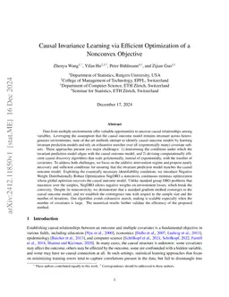 Causal Invariance Learning via Efficient Nonconvex Optimization