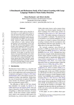 A Benchmark and Robustness Study of In-Context-Learning with Large
  Language Models in Music Entity Detection