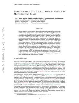 Transformers Use Causal World Models in Maze-Solving Tasks