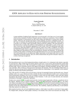 GNN Applied to Ego-nets for Friend Suggestions