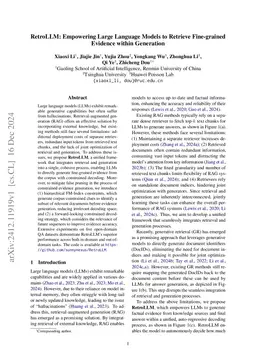 RetroLLM: Empowering Large Language Models to Retrieve Fine-grained
  Evidence within Generation