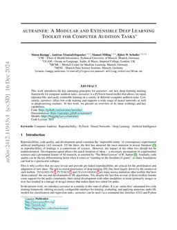 autrainer: A Modular and Extensible Deep Learning Toolkit for Computer Audition Tasks