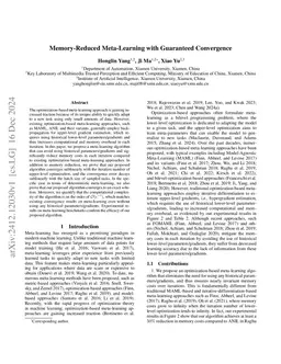 Memory-Reduced Meta-Learning with Guaranteed Convergence