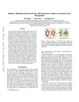 RepFace: Refining Closed-Set Noise with Progressive Label Correction for
  Face Recognition