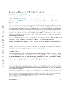 Generative AI Literacy: Twelve Defining Competencies