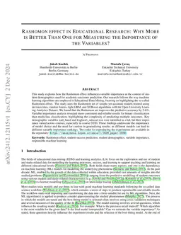 Rashomon effect in Educational Research: Why More is Better Than One for
  Measuring the Importance of the Variables?
