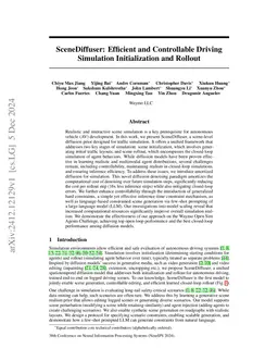 SceneDiffuser: Efficient and Controllable Driving Simulation
  Initialization and Rollout