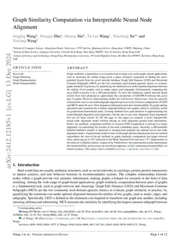 Graph Similarity Computation via Interpretable Neural Node Alignment
