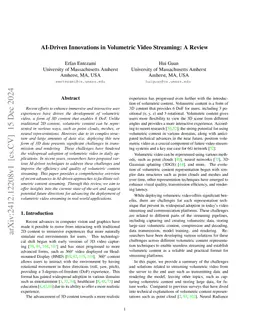 AI-Driven Innovations in Volumetric Video Streaming: A Review
